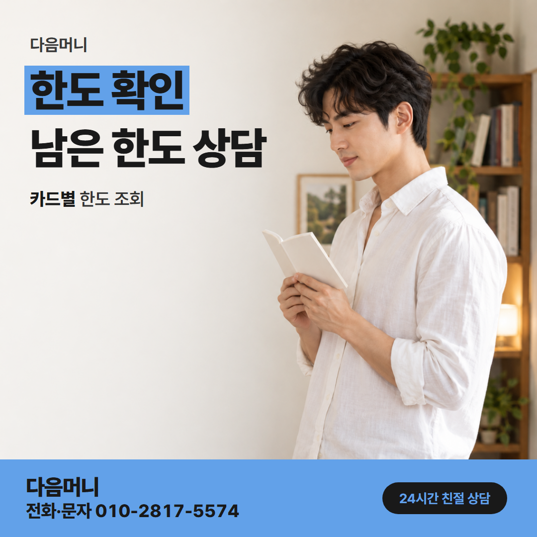 다음머니 천안카드깡 법인 한도를 조회하는 담당자